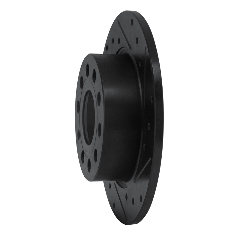 Audi A3 Brake Rotor (1) - Rear Right - R1 Concepts - Drilled & Slotted - Black - `10-`19